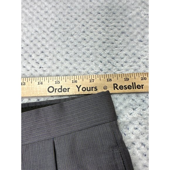 JoS. A. Banks Pants Mens 36 Reg Pinstripe Gunmetal Grey Pleats Wool Dress Work - Picture 14 of 16